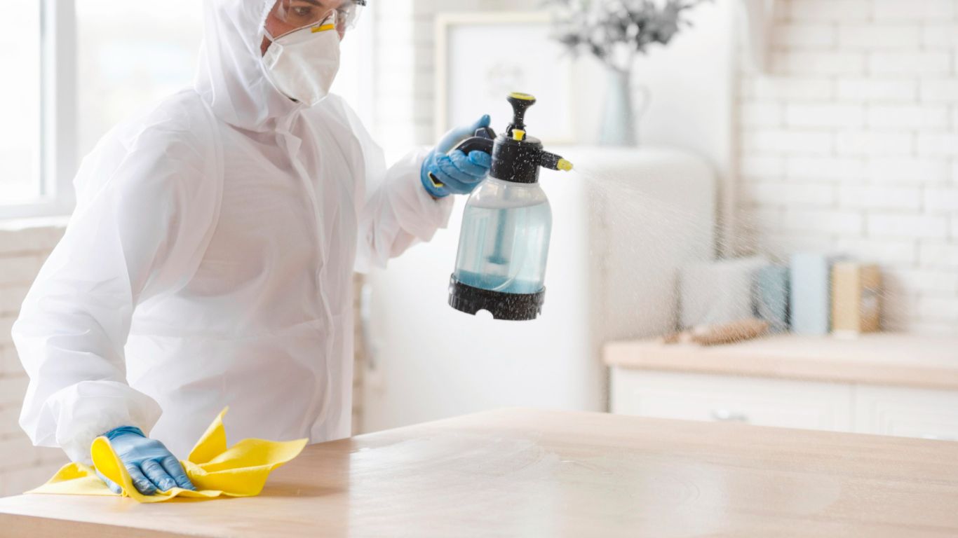 How Professional Surface Sanitization Enhances Guest Experience in the Hospitality Industry Professional doing surface sanitization